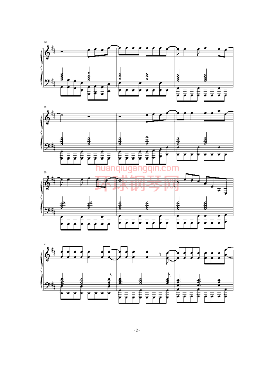 火影忍者疾风传最新主题曲diver（op8）钢琴谱.docx_第2页
