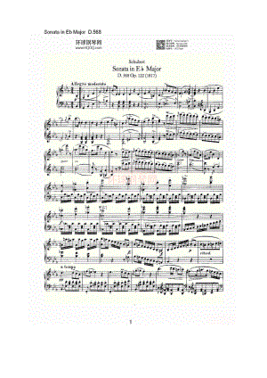 Sonata in Eb Major D.568（Eb大调奏鸣曲 D.568） 钢琴谱.docx