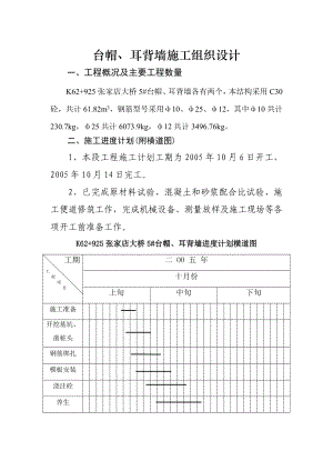 大桥台帽、耳背墙施工组织设计.doc