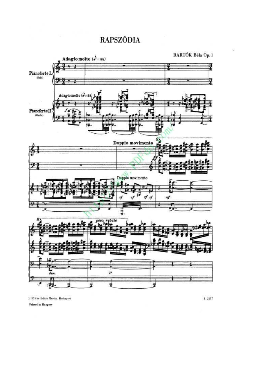 狂想曲 Rhapsody for Piano Op.1 钢琴谱_1.docx_第2页