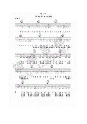 萧敬腾《王妃》吉他谱六线谱 A调西安简单吉他编配版高清弹唱谱 吉他谱.docx