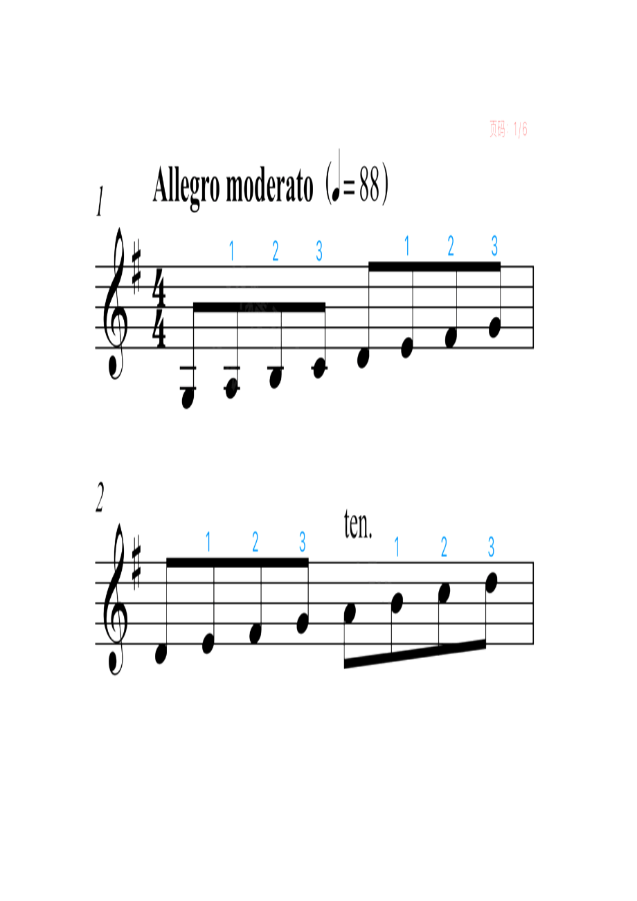 中音协小提琴考级1级练习曲2 提琴谱_5.docx_第1页