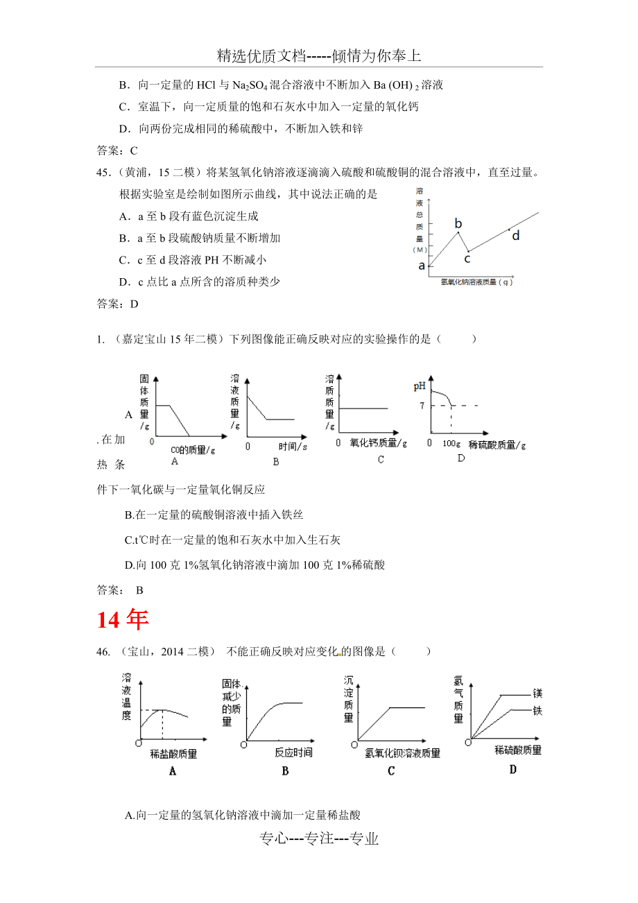 上海初三化学中考专题-图像问题.doc_第2页