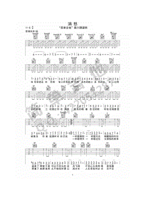 消愁吉他谱六线谱毛不易G调高清弹唱谱简单吉他编配吉他谱.docx