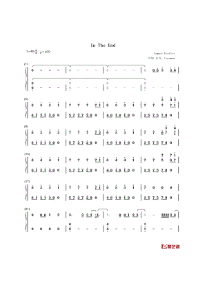 In The End钢琴简谱 钢琴谱.docx