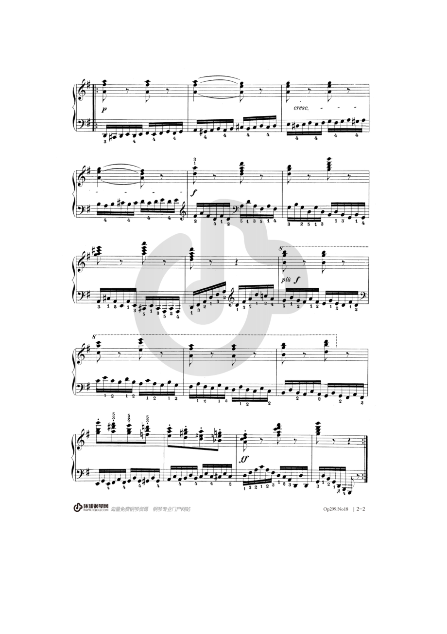 车尔尼《快速练习曲 Op.299》——No.18 钢琴谱.docx_第2页