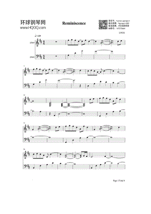 Reminiscence（闪灵二人组原声音乐） 钢琴谱.docx