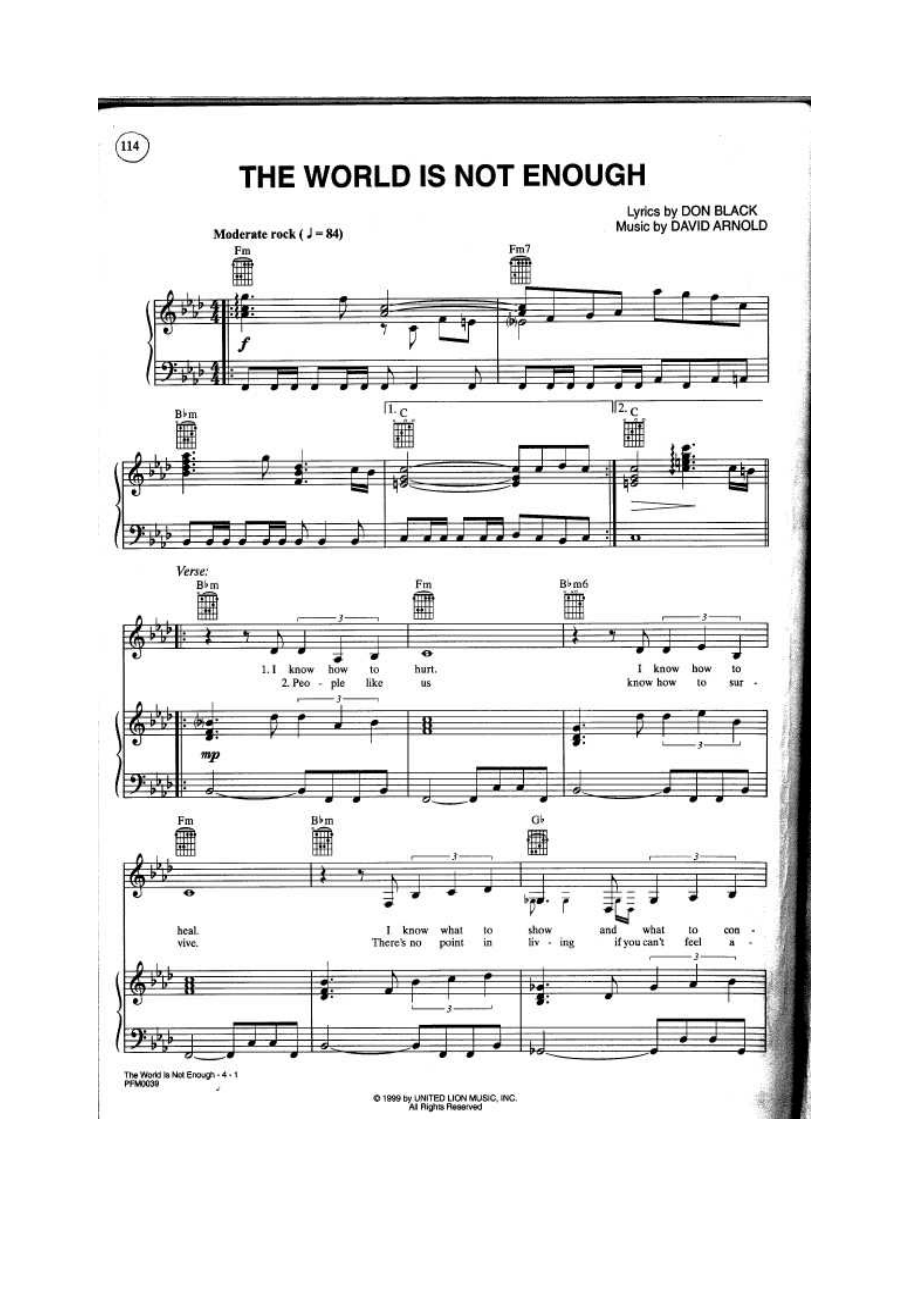 系列－詹姆斯·邦德－主题曲15首钢琴谱.docx_第1页