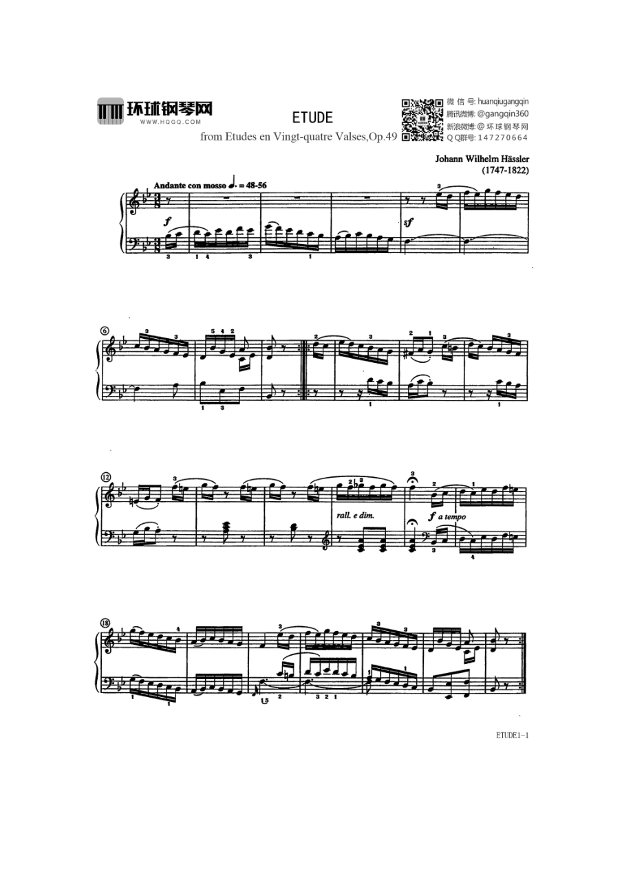 ETUDE(from Etudes en Vingt 钢琴谱.docx_第1页