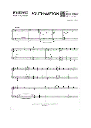 SOUTHAMPTON（选自《Titanic《泰坦尼克号》电影原声钢琴谱合集18首》） 钢琴谱.docx