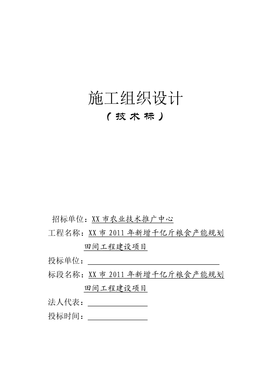 新增千亿斤粮食产能规划田间工程建设项目施工组织设计.doc_第1页