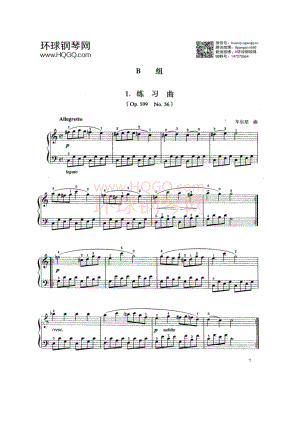 B2 练习曲（Op.599 No.36） 钢琴谱.docx