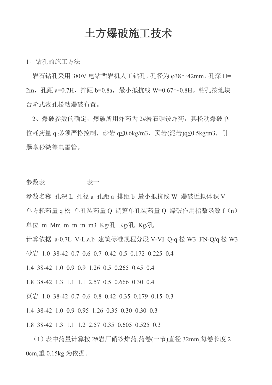 土方爆破施工技术.doc_第1页