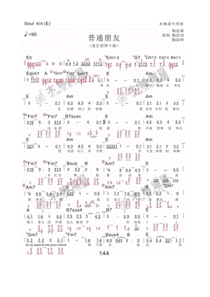 普通朋友吉他谱 吉他谱.docx