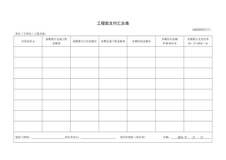 工程款支付汇总表(新).doc_第1页