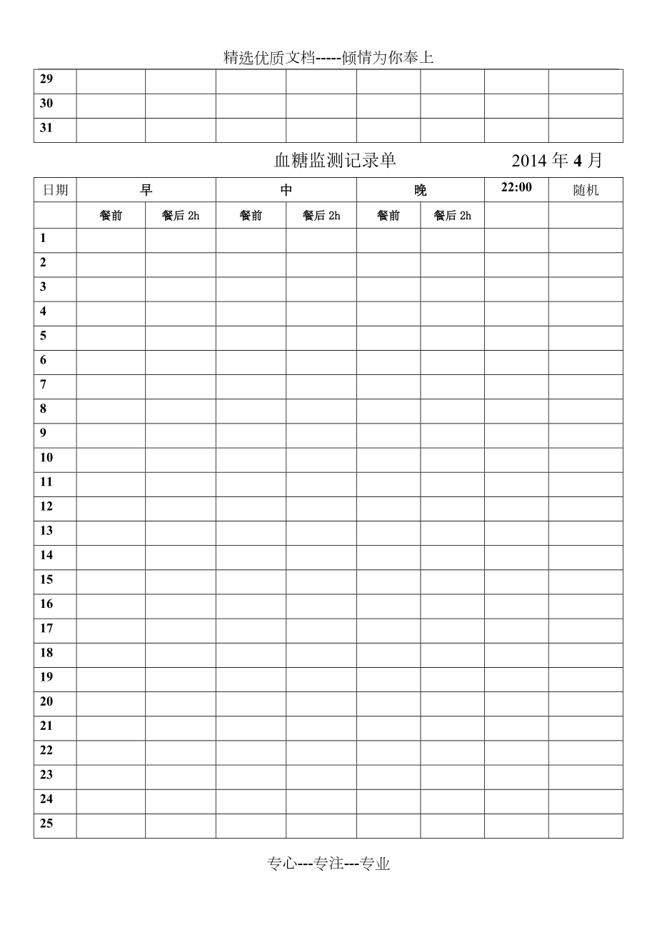 糖尿病血糖记录表-全.doc_第2页