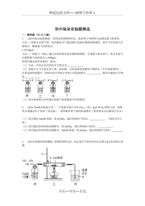 初中除杂专题练习.doc