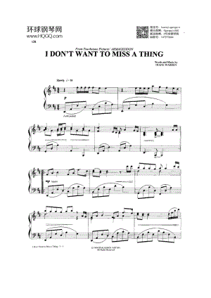 I DON'T WANT TO MISS A THING（选自《77首Dan Coates 流行情调钢琴谱》） 钢琴谱.docx