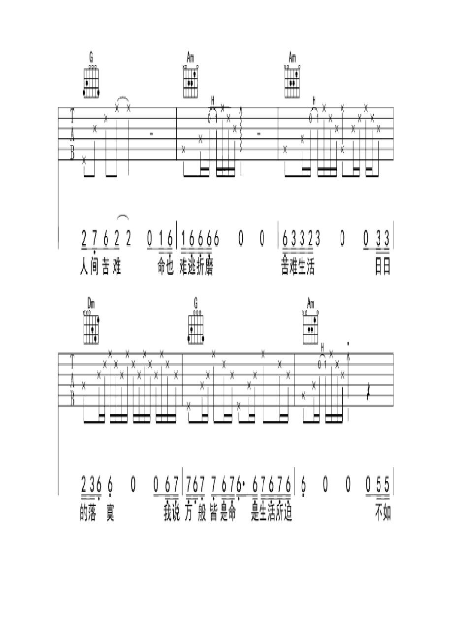 隔壁老樊《妓和不如》 吉他谱_1.docx_第2页