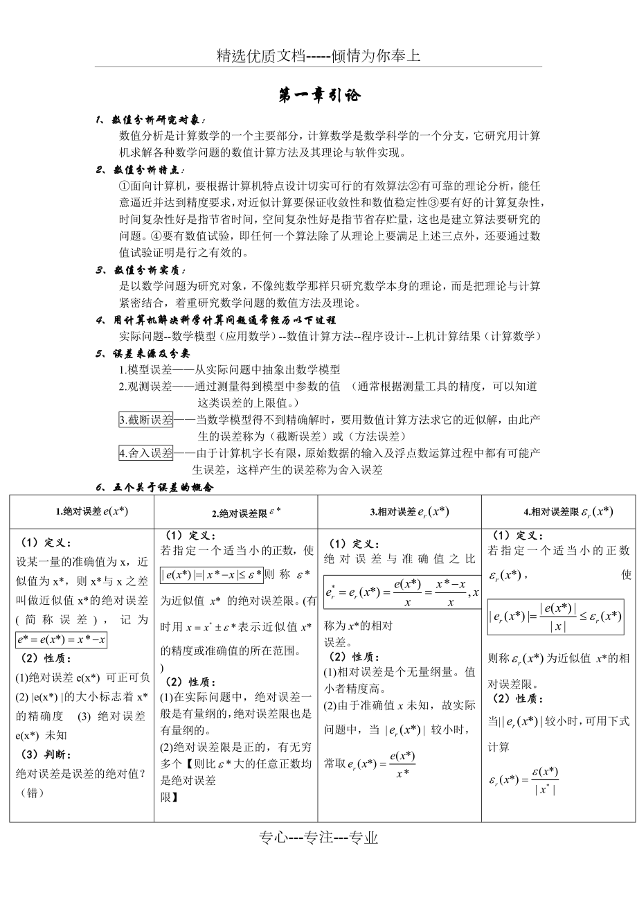 数值分析笔记期末复习.doc_第1页