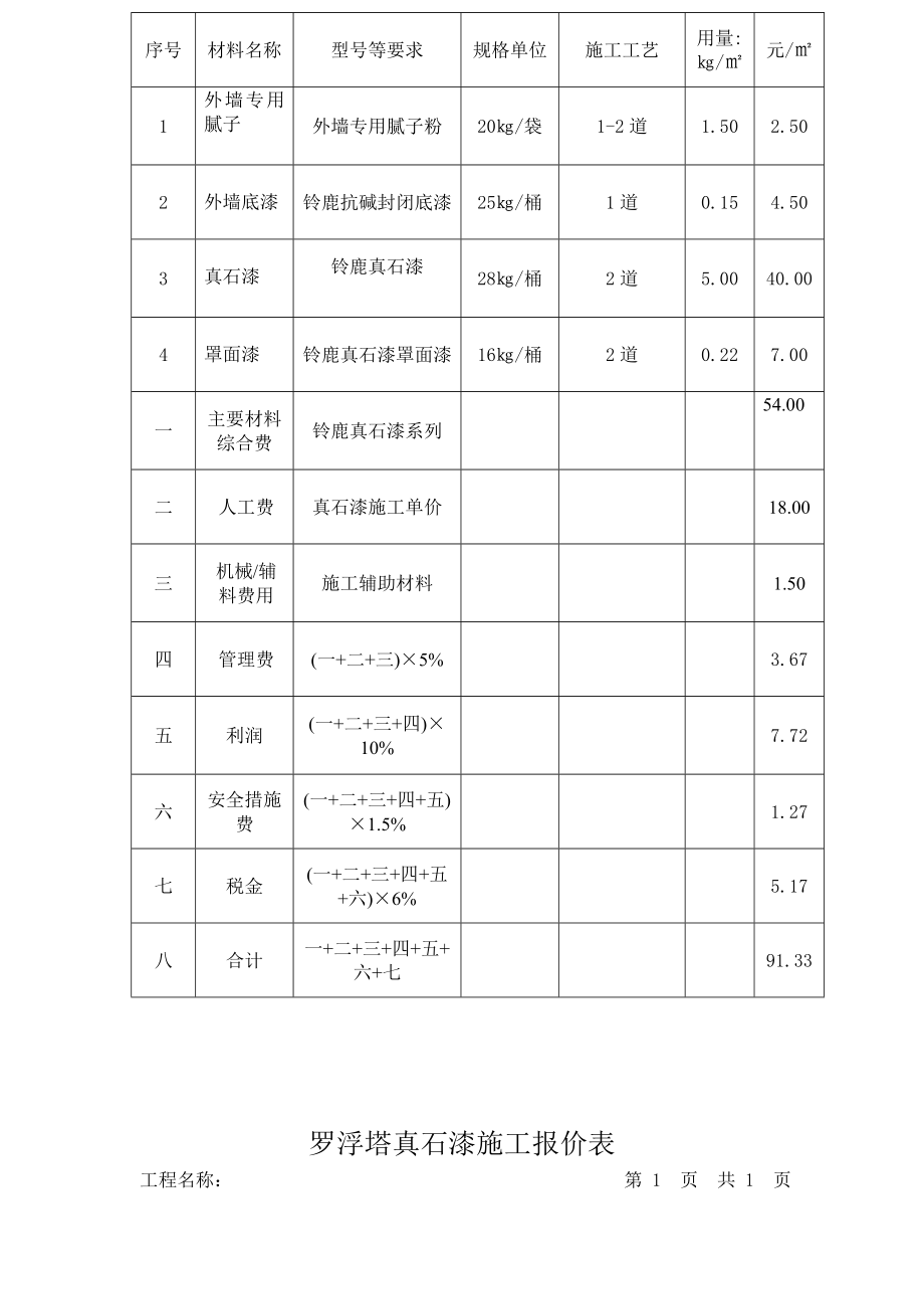 真石漆施工报价表.doc_第2页