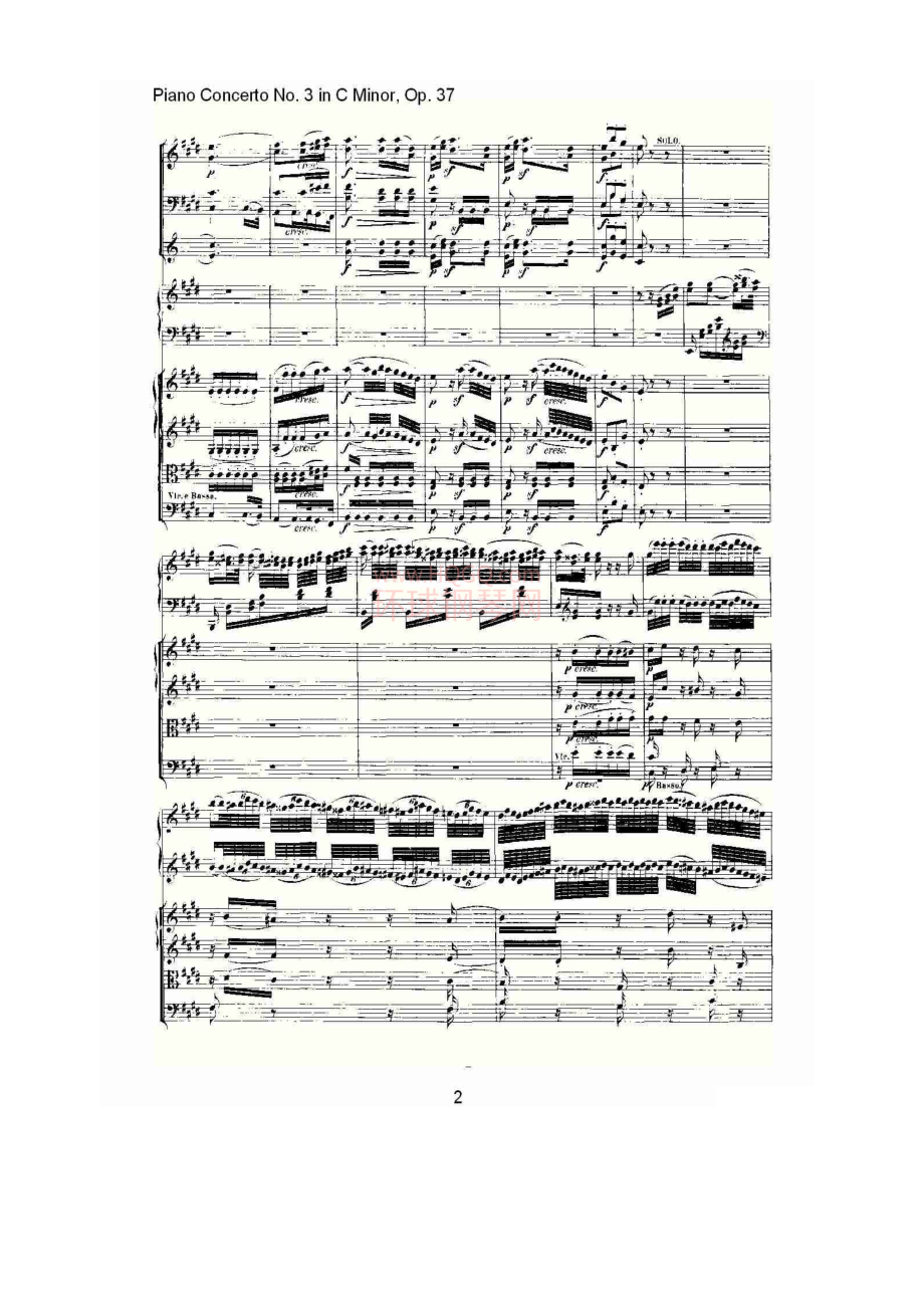 C小调钢琴第三协奏曲 Op.37第二乐章 钢琴谱.docx_第2页