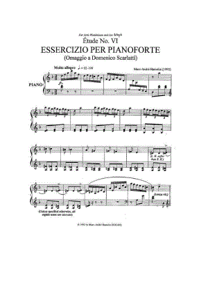 Etude No. 6 (Omaggio a Domenico Scarlatti) 钢琴谱.docx