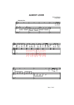 Almost Lover 钢琴谱.docx