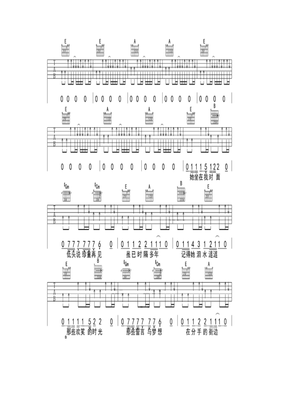 许巍《生活不止眼前的苟且》吉他谱A调 吉他谱.docx_第3页