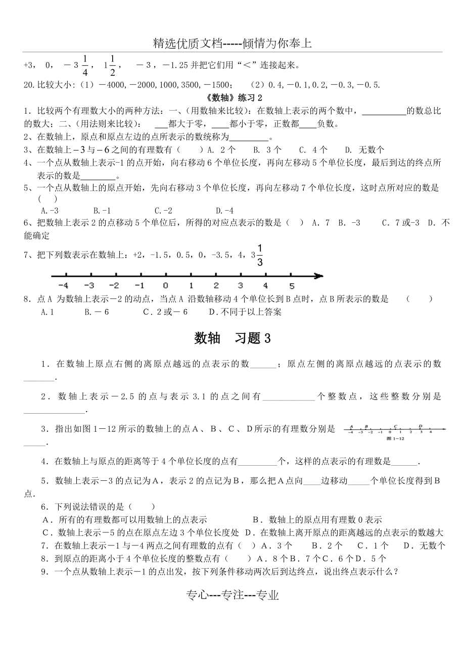 七年级数学《数轴》练习题精选.doc_第2页