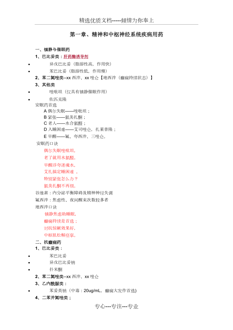 执业药师药学专业知识二重点笔记全.doc_第1页