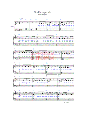 Final Masquerade 钢琴谱.docx