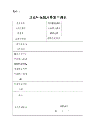 模版环境影响评价全本关于企业环保信用实行动态管理的通知369.doc