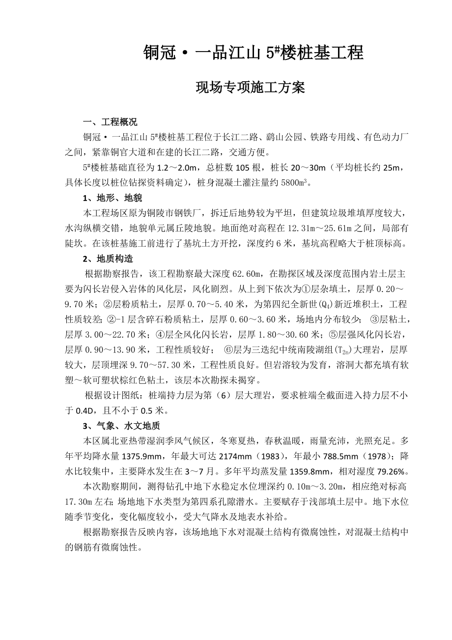 钻孔灌注桩专项施工方案(冲击成孔).doc_第1页