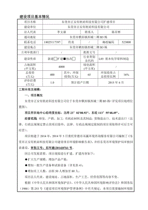 模版环境影响评价全本东莞市正安有机硅科技有限公司2415.doc