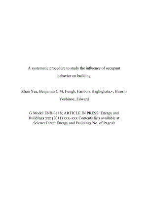 研究住户行为对建筑能耗影响的系统化程序毕业论文翻译.doc