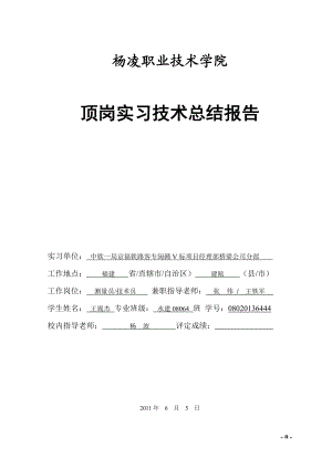 桥梁工程测量放线员顶岗实习技术总结报告#测量员实习报告.doc