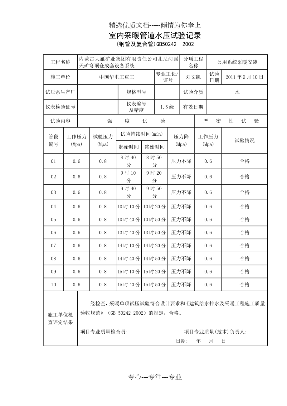 室内采暖管道水压试验记录.doc_第2页