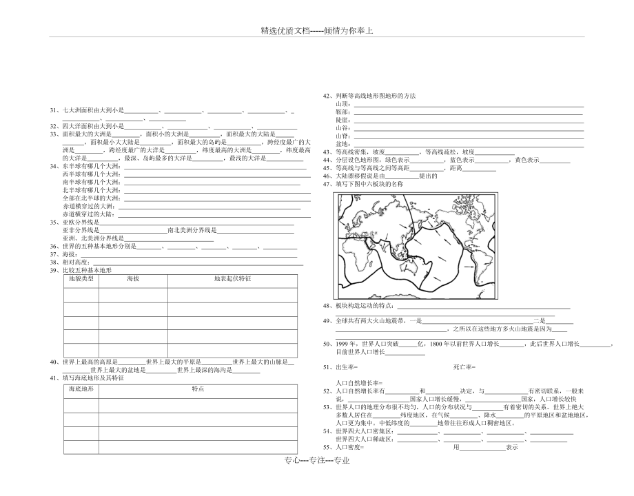 湘教版七年级地理上册期末复习导学案.doc_第2页