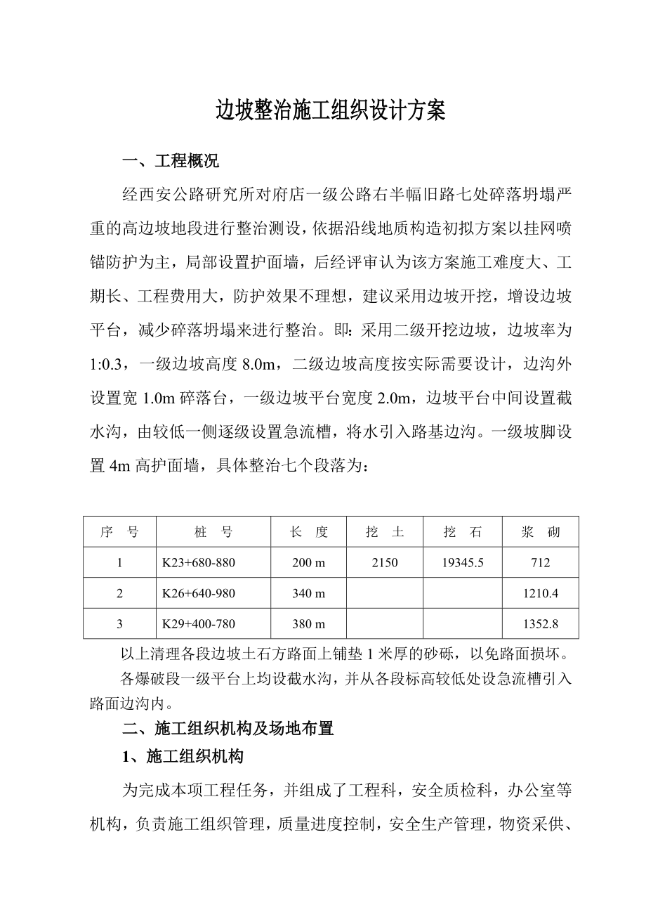 边坡整治施工组织设计方案.doc_第1页