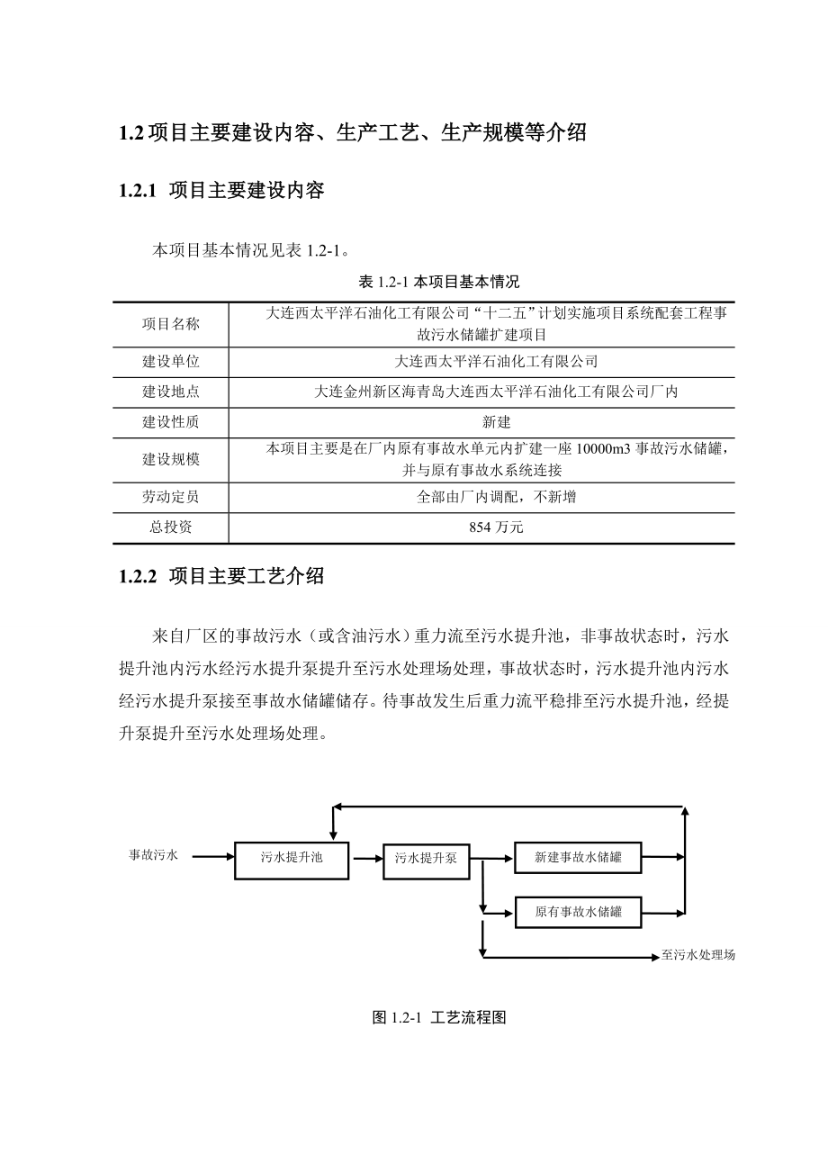 大连西太平洋石油化工有限公司“十二五”计划实施项目系统配套工程事故污水储罐扩建项目环境影响评价报告书.doc_第3页