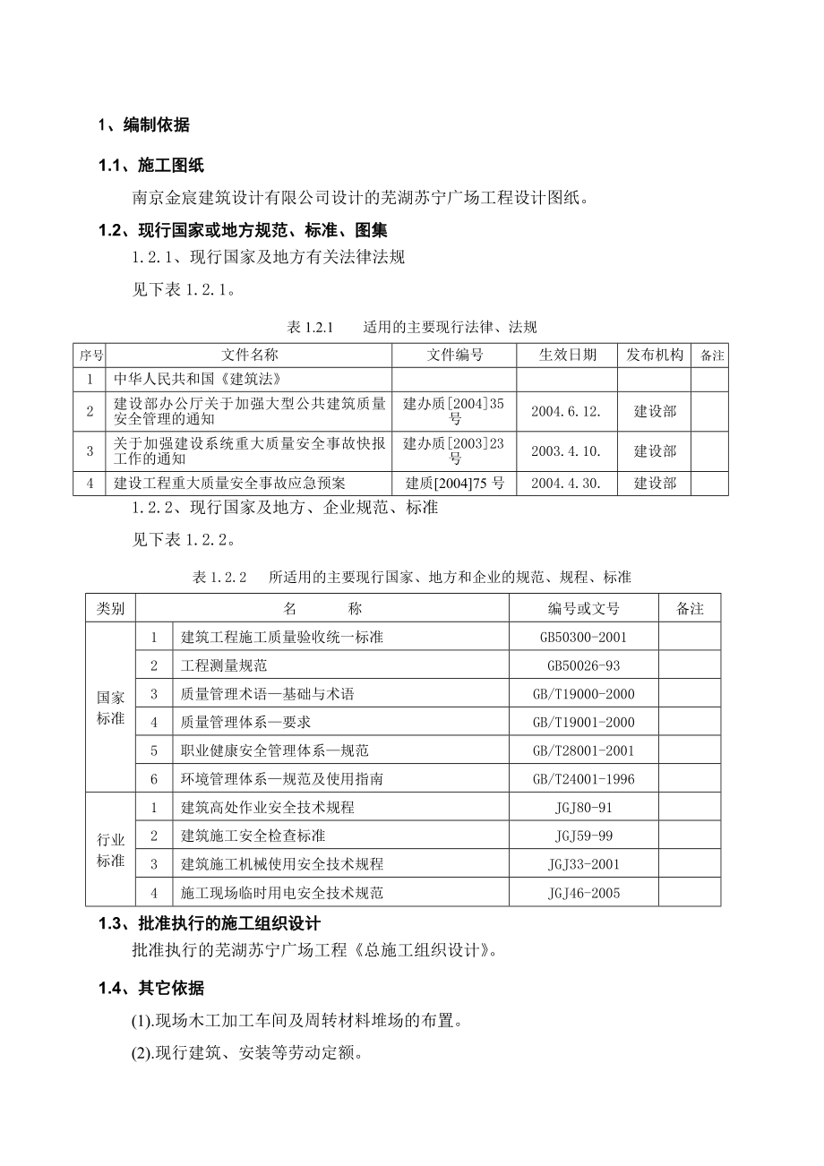 芜湖苏宁广场模板工程施工方案.doc_第1页