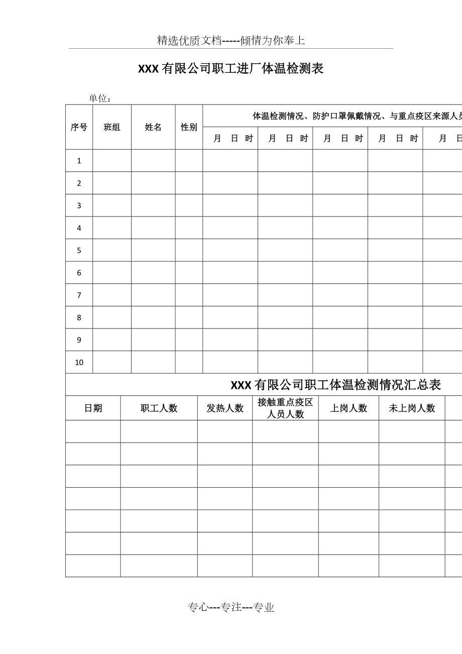 疫情期间台账统计表格汇编.doc_第3页