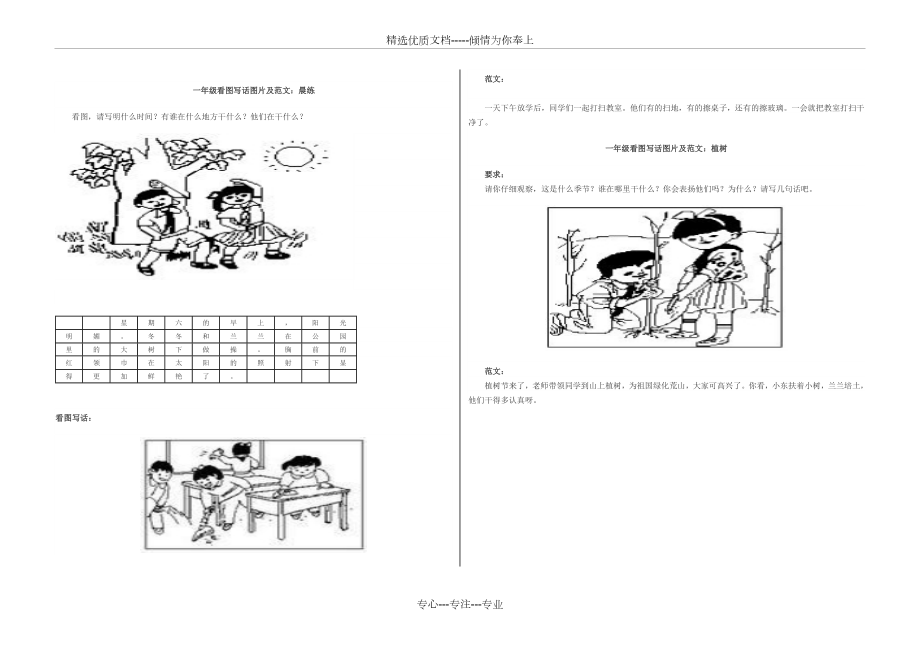 一年级下册看图写话训练集锦-一年级知训看图写话.doc_第1页