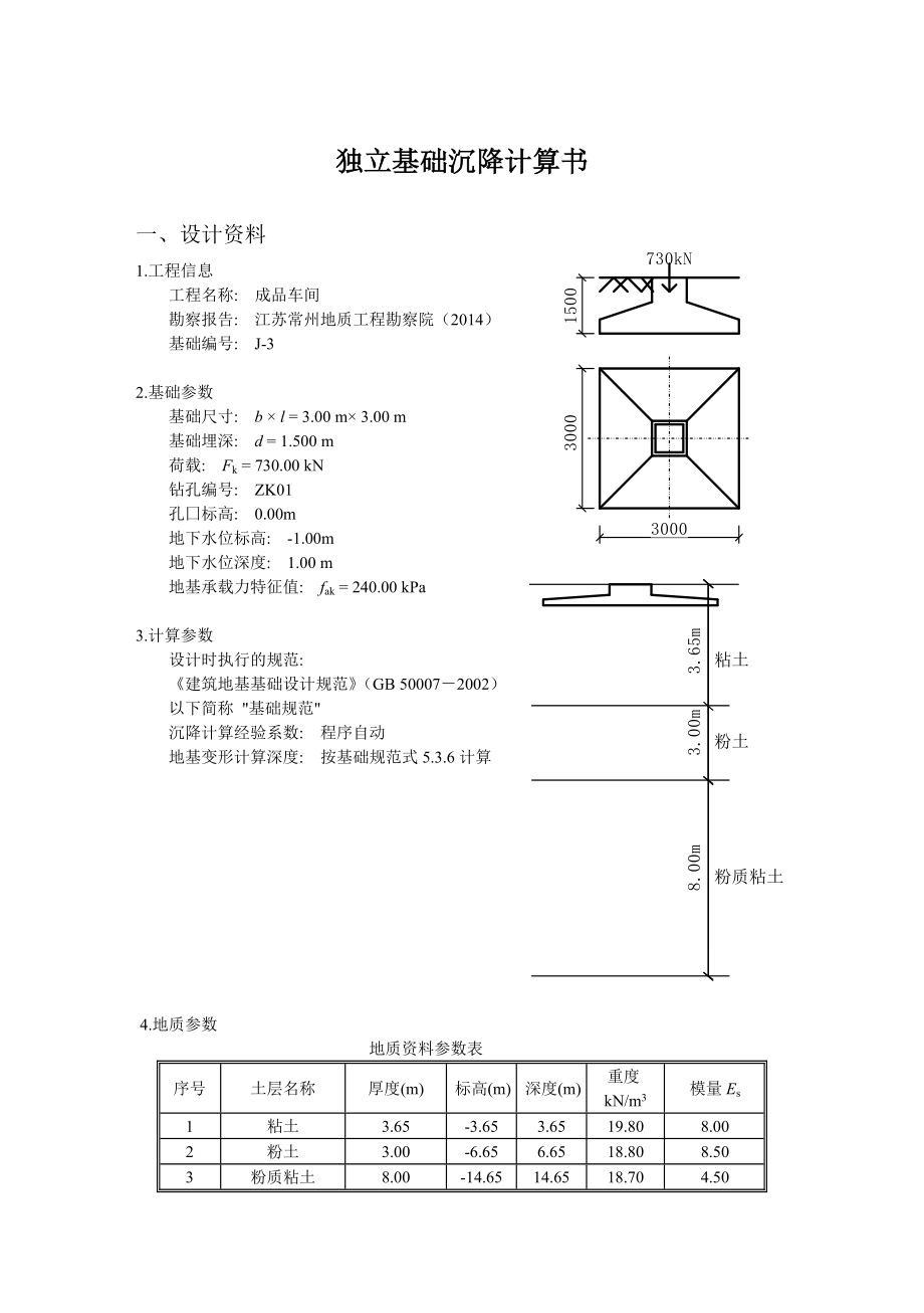 独立基础沉降计算书.doc_第1页