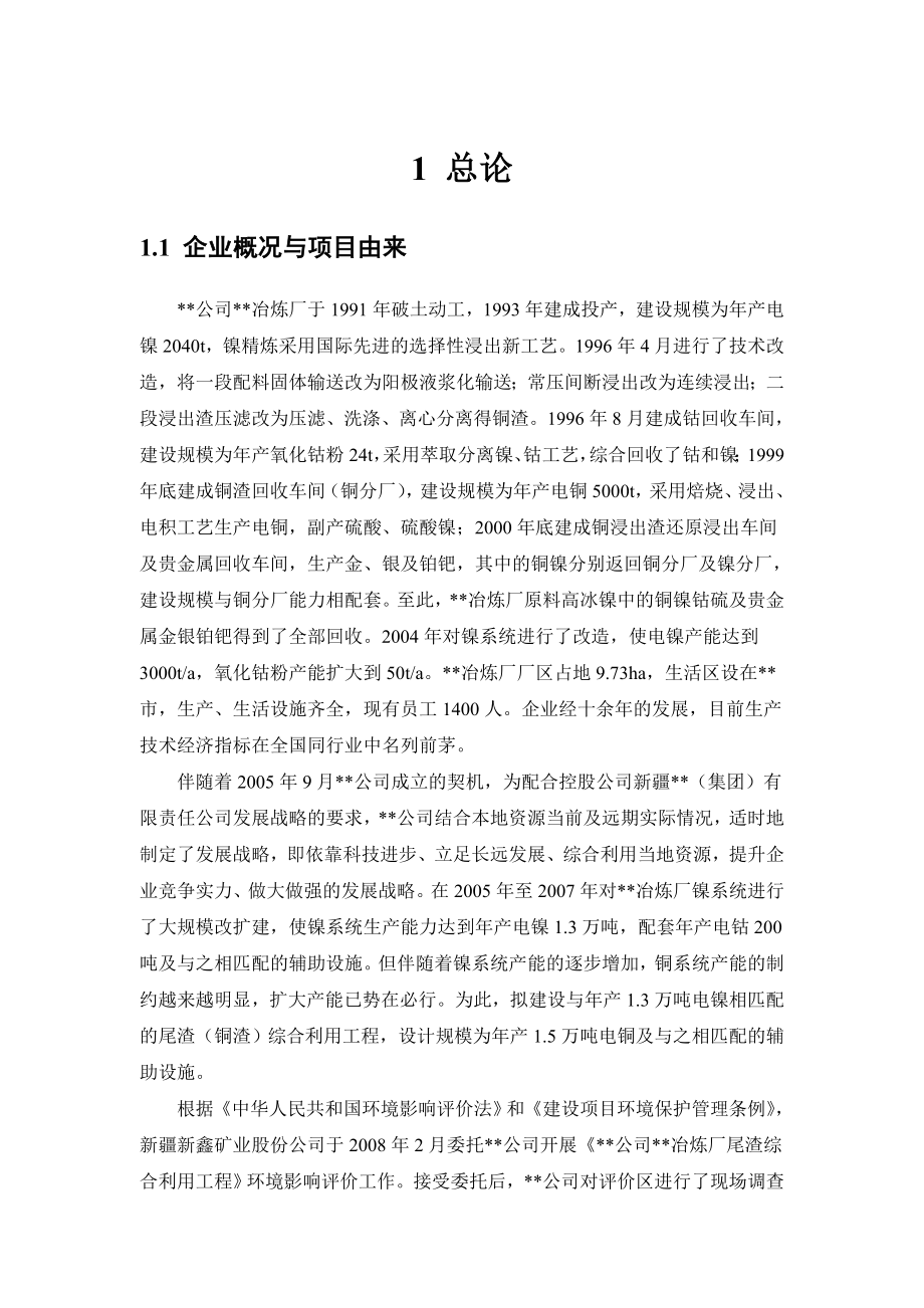 (优秀环评报告书)某冶炼厂尾渣综合利用工程环境影响报告书.doc_第3页