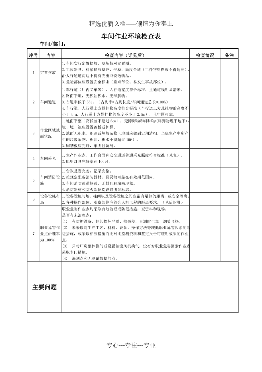 车间作业环境检查表.doc_第1页