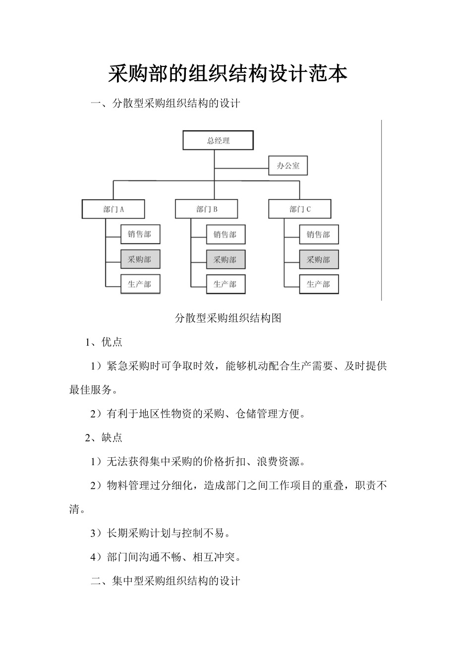 采购部的组织结构设计范本.doc_第1页