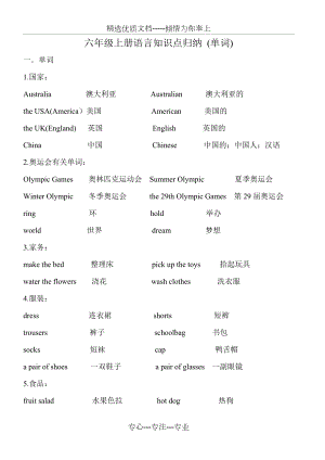 新闽教版小学英语六年级知识点归纳.doc