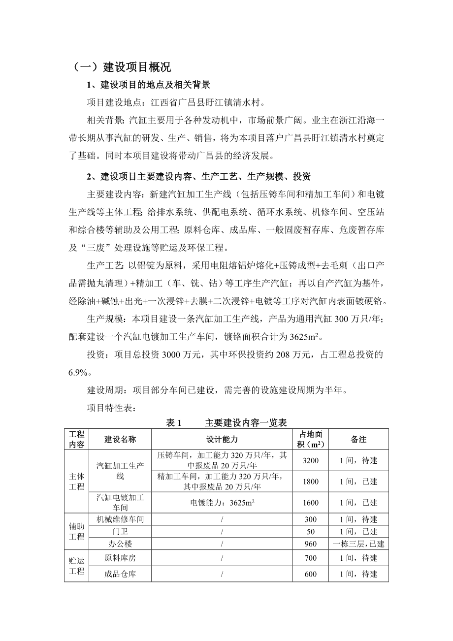 江西省海润机械有限公司产300万只通用汽缸项目环境影响报告书简本.doc_第2页